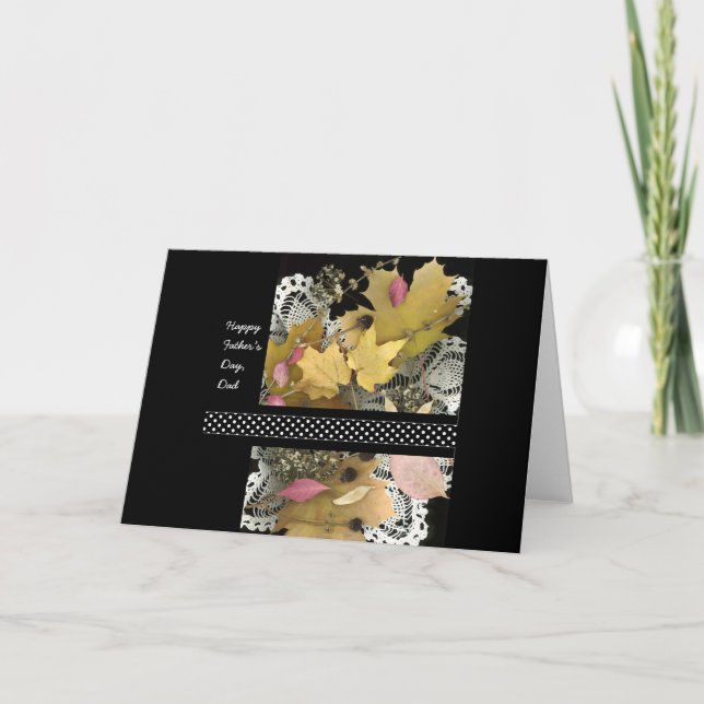 Happy Vatertag Vintage rustikale Blätter Karte (Vorderseite)