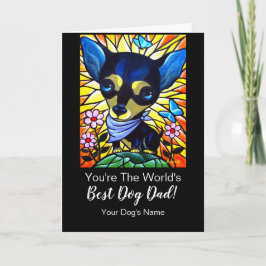 Happy Vatertag vom Besten Schwarzen Hund Chihuahua Karte