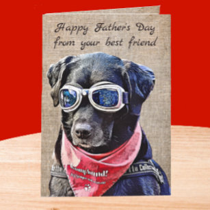 Happy Vatertag vom Coolen Typ Black Lab Hund Karte