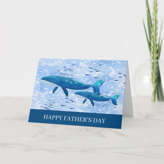 Happy Vatertag Wasserfarbenwale Karte (Vorderseite)
