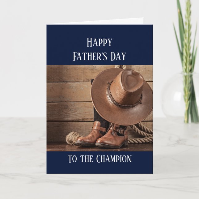 Happy Vatertag Westlicher Cowboy Pferdereiten Karte (Vorderseite)