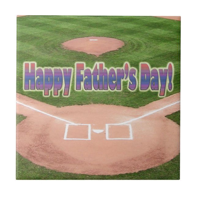 Happy Vathers Day Baseball Fliese (Vorderseite)