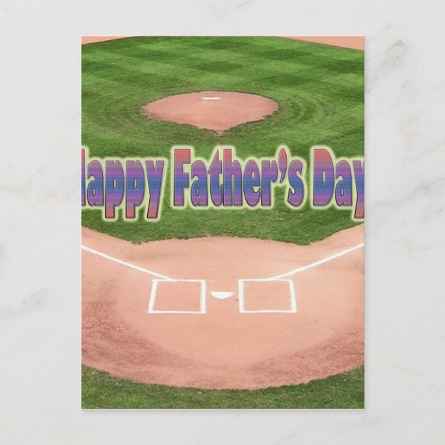 Happy Vathers Day Baseball Postkarte (Vorderseite)