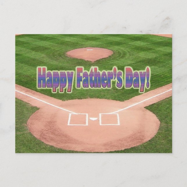 Happy Vathers Day Baseball Postkarte (Vorderseite)