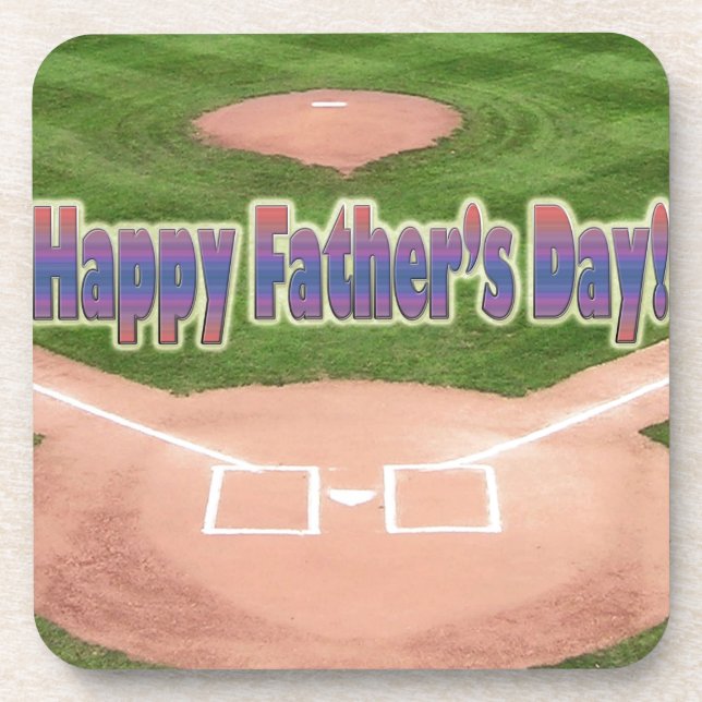 Happy Vathers Day Baseball Untersetzer (Vorderseite)