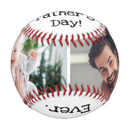 Happy Vathers Day Bester Vater je 2 Foto Weiß  Baseball