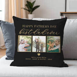 Happy Vathers Day Bester Vater je 3 FotoCollage Kissen