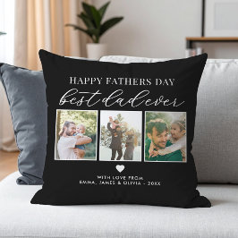 Happy Vathers Day Bester Vater je 3 FotoCollage Kissen
