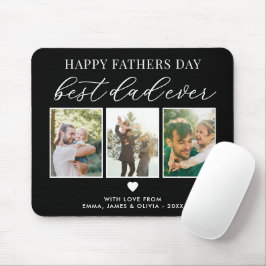 Happy Vathers Day Bester Vater je 3 FotoCollage Mousepad