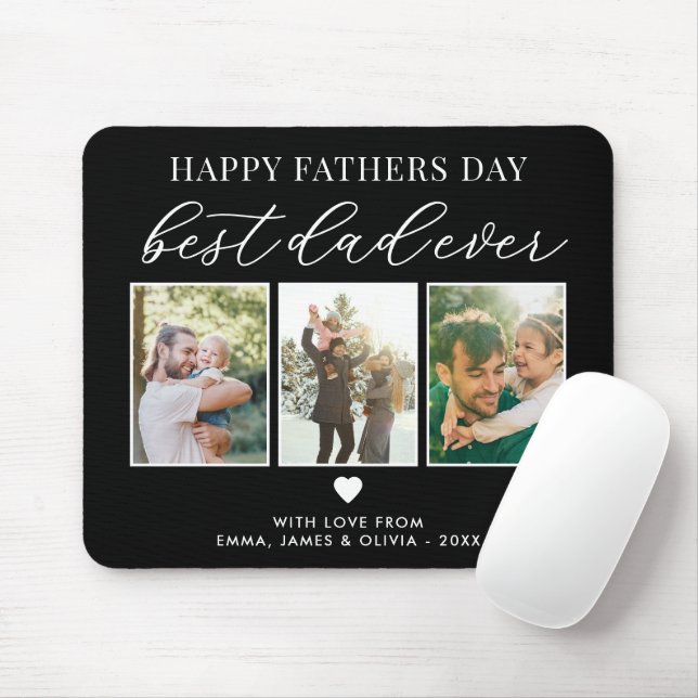Happy Vathers Day Bester Vater je 3 FotoCollage Mousepad (Mit Mouse)