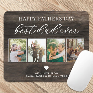 Happy Vathers Day Bester Vater je 4 FotoCollage Mousepad