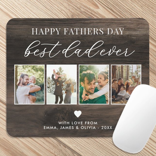 Happy Vathers Day Bester Vater je 4 FotoCollage Mousepad (Von Creator hochgeladen)