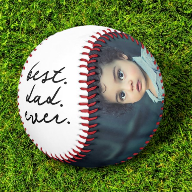 Happy Vathers Day Bester Vater je Personalisiert Baseball (Happy Fathers Day Best Dad Ever Personalized Baseball from Ricaso. Add your own photos and message)