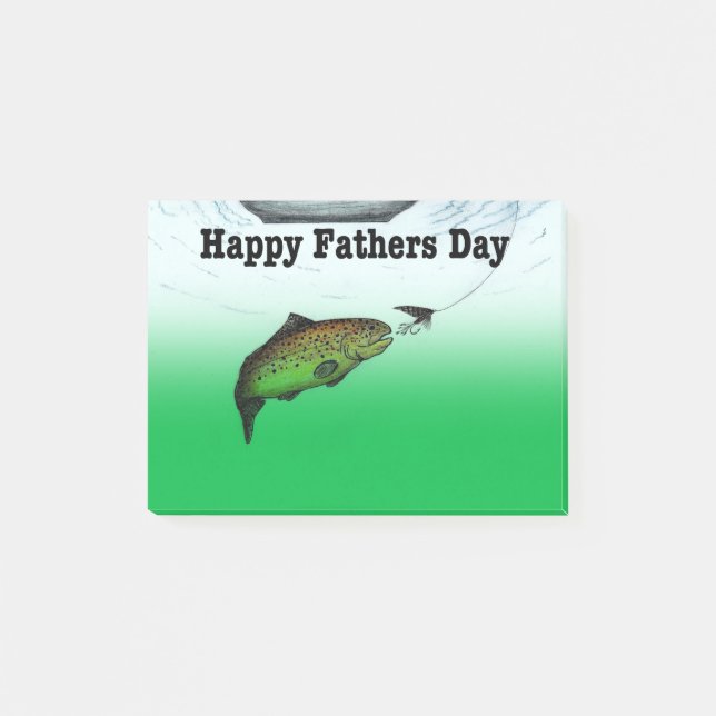 Happy Vathers Day Card Angelboot Post-it Klebezettel (Vorderseite)