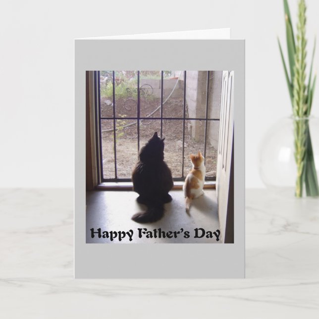 Happy Vathers Day Cat and Kitten Karte (Vorderseite)