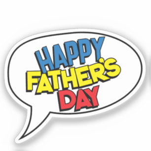 HAPPY VATHER'S DAY Comic Buch Pop Kunst individuel Aufkleber