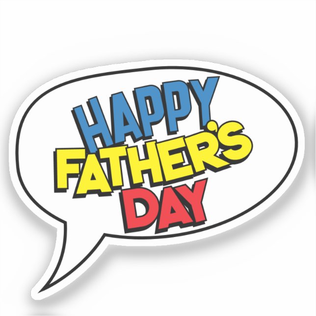 HAPPY VATHER'S DAY Comic Buch Pop Kunst individuel Aufkleber (Vorderseite)