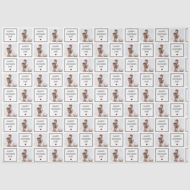 Happy Vathers Day Custom Foto Muster Seidenpapier (Vorderseite)