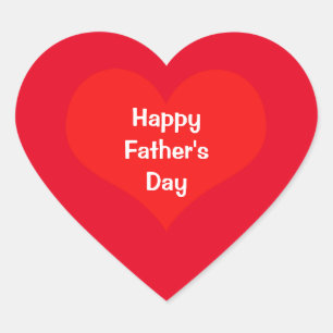 Happy Vathers Day farbenfrohe Herz Custom Red Whit Herz-Aufkleber