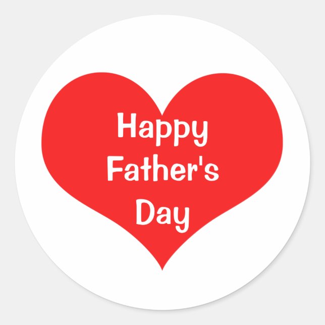 Happy Vathers Day farbenfrohe Herz Red White Custo Runder Aufkleber (Vorderseite)