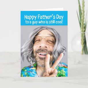 Happy Vathers Day Funny Hippie Typ Altes Zeitalter Feiertagskarte