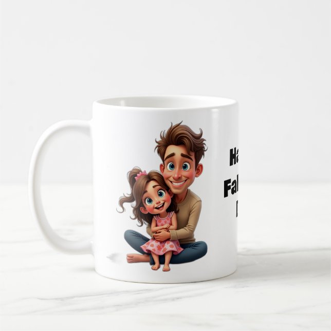 HAPPY VATHER'S DAY Geschenk für ihn Vater Husband  Kaffeetasse (Links)
