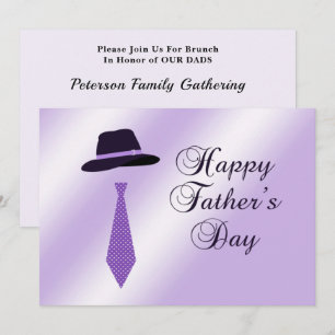 Happy Vathers Day Hat Lila Dot Krawatte Family Bru Einladung