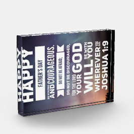 Happy Vathers Day - Joshua 1:9 Fotoblock