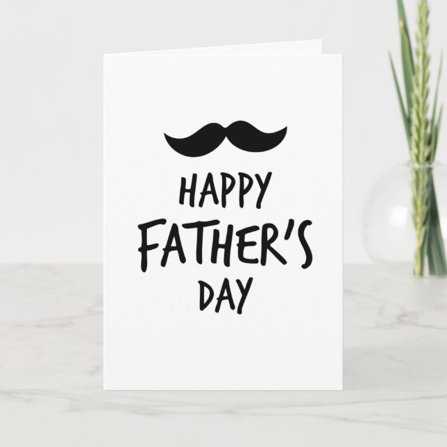 Happy Vathers Day Niedlich Mustache Personalisiert Karte (Vorderseite)