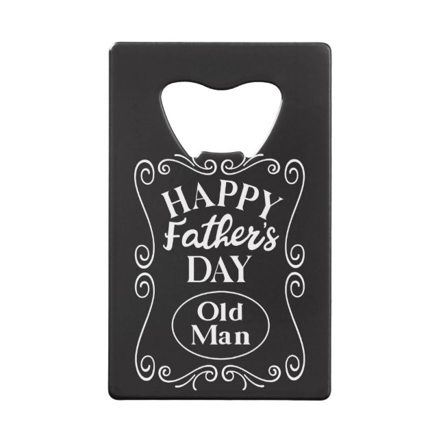 Happy Vathers Day Old Man Geldbeutel Flaschenöffner (Vorderseite)