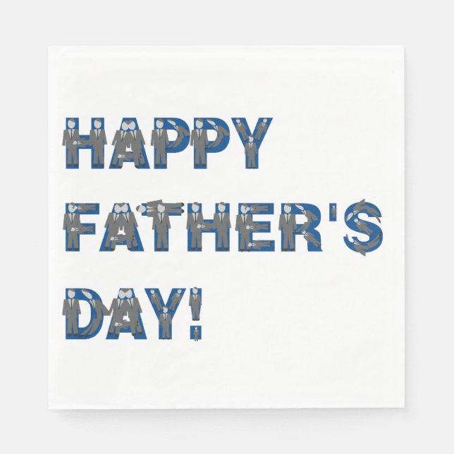 Happy Vathers Day Paper Napkins Serviette (Vorderseite)