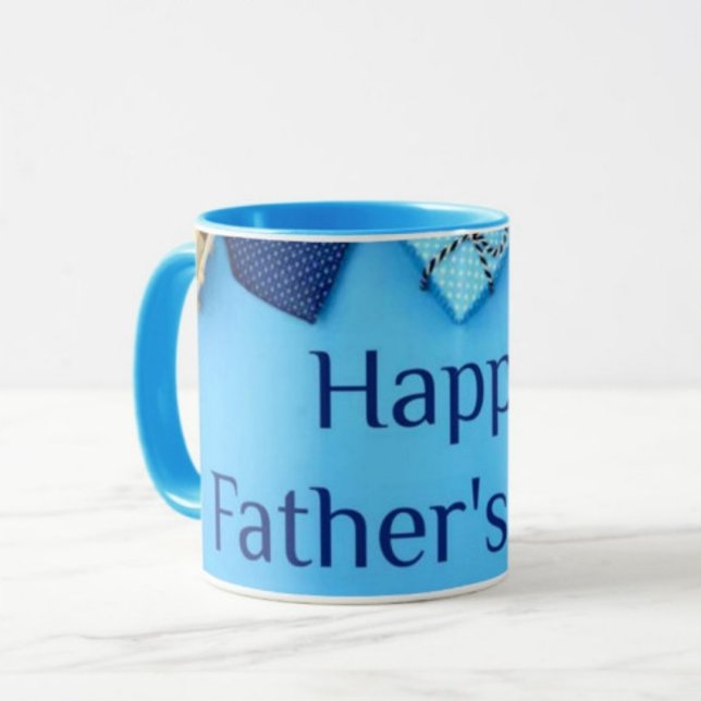 Happy Vathers Day Printed Modern Sky Blue Tasse (Von Creator hochgeladen)