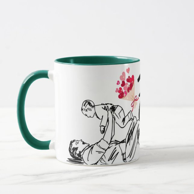 Happy Vathers Day Printed Modern Tasse (Links)