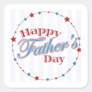 Happy Vathers Day Quadratischer Aufkleber