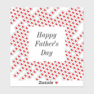 Happy Vathers Day Red Heart Patterns Custom Niedli Aufkleber