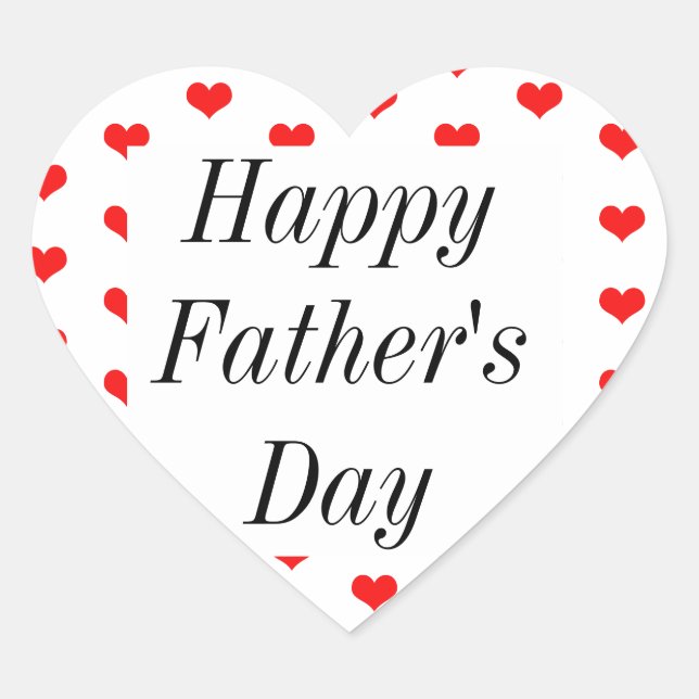 Happy Vathers Day Red Heart Patterns Custom Niedli Herz-Aufkleber (Vorderseite)