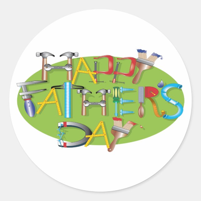 Happy Vathers Day Runder Aufkleber (Vorderseite)
