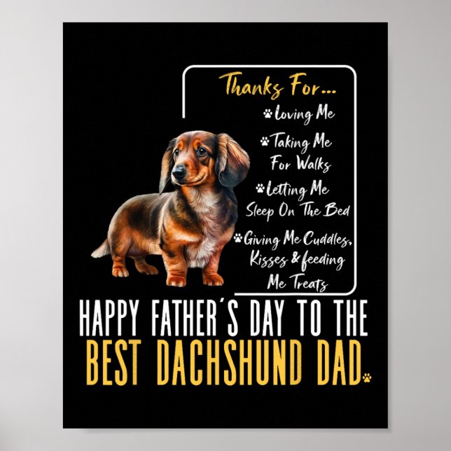 Happy Vathers Day to the Best Dackel Vater - Dach Poster (Vorne)
