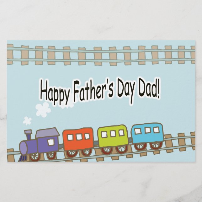 Happy Vathers Day Train Briefpapier (Vorderseite)
