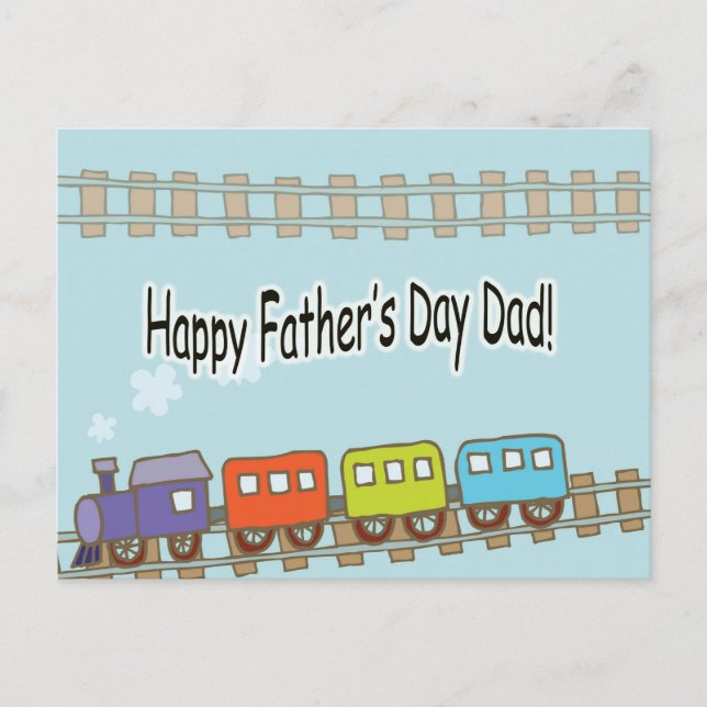 Happy Vathers Day Train Postkarte (Vorderseite)
