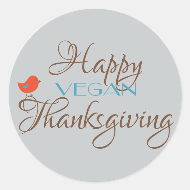 Happy Vegan Erntedank Runder Aufkleber (Vorderseite)