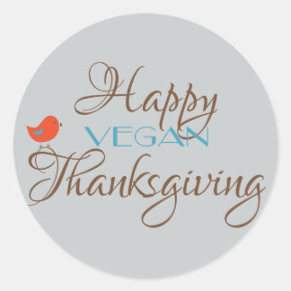 Happy Vegan Erntedank Runder Aufkleber