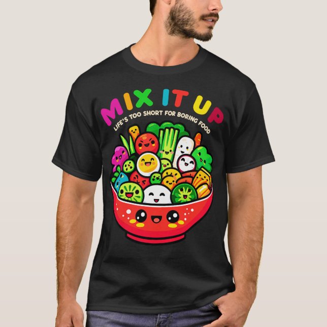Happy Veggies Salad Bowl Niedlich Kawaii Vegetaria T-Shirt (Vorderseite)