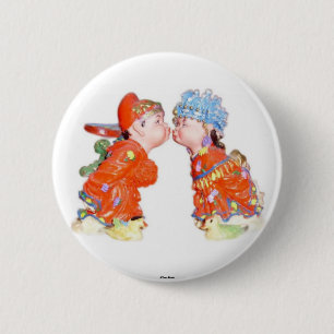 Happy Verheiratet Couple Button