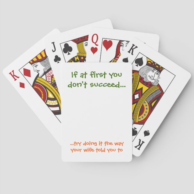 Happy Verheiratet Life Funny Husband Ehefrau Quote Spielkarten (Rückseite)