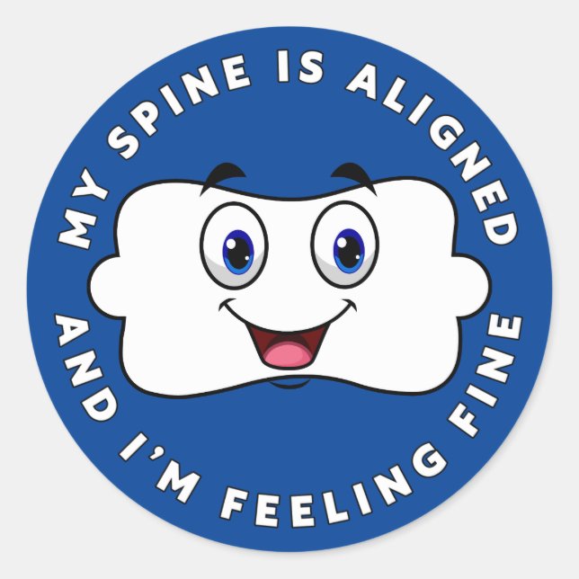 Happy Vertebra - Ich bin Gefühl Fine Chiropractic Runder Aufkleber (Vorderseite)