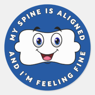 Happy Vertebra - Ich bin Gefühl Fine Chiropractic Runder Aufkleber