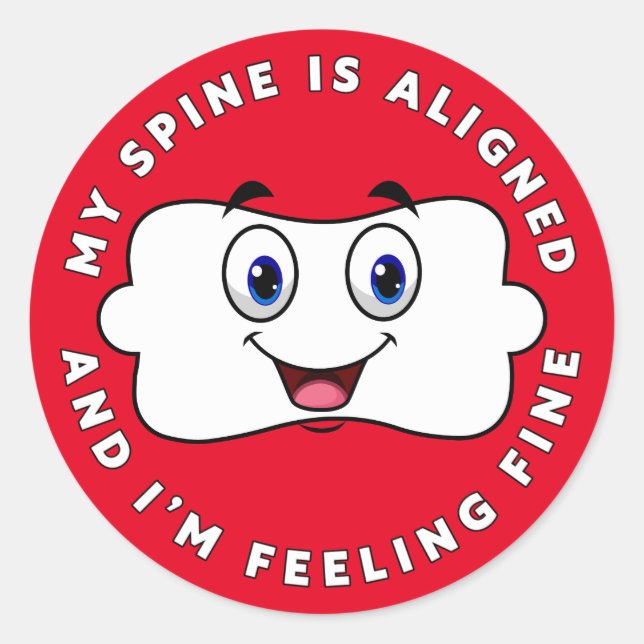 Happy Vertebra - Ich bin Gefühl Fine Chiropractic Runder Aufkleber (Vorderseite)