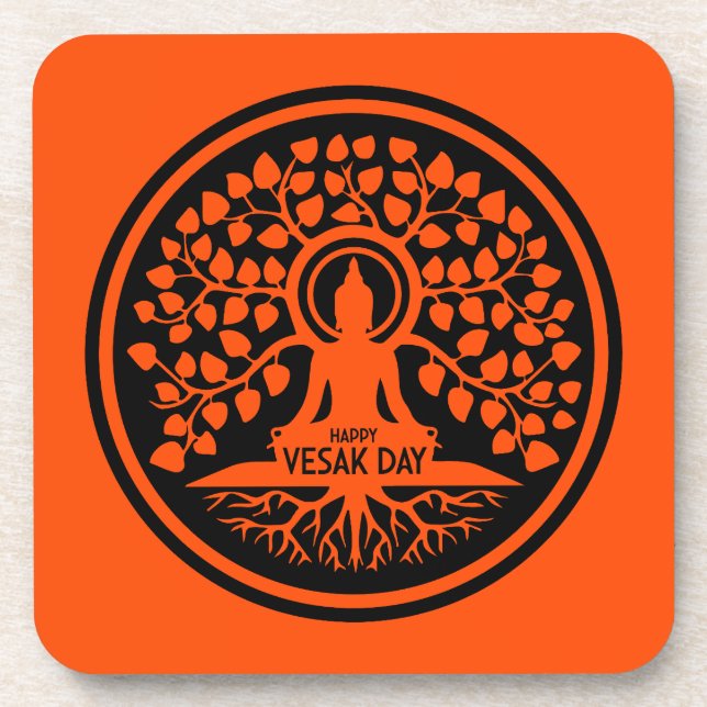 Happy Vesak Day Getränkeuntersetzer (Vorderseite)