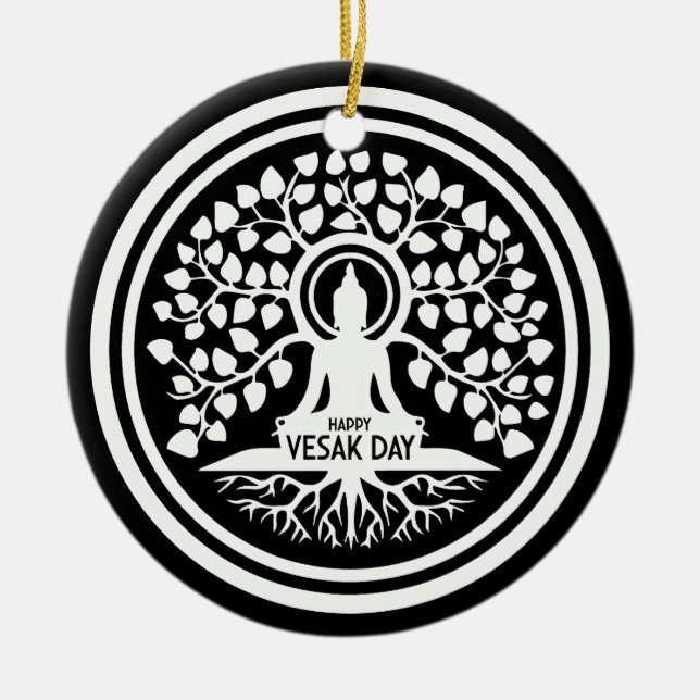 Happy Vesak Day Keramik Ornament (Vorne)